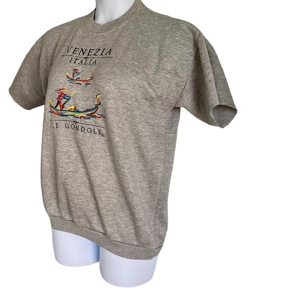 F&P Cotton Short Sleeve Sweatshirt Top Italy Le Gondole Size Large - Picture 4 of 10